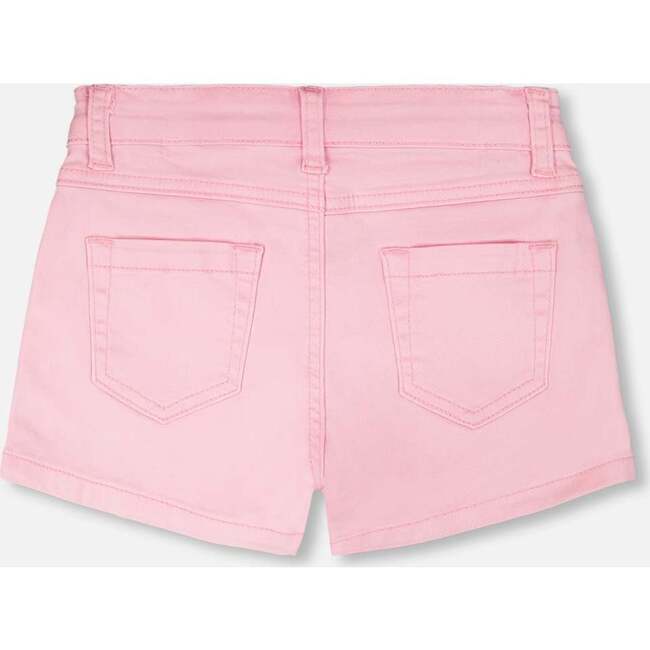 Denim Shorts With Embroidery, Pink - Shorts - 3