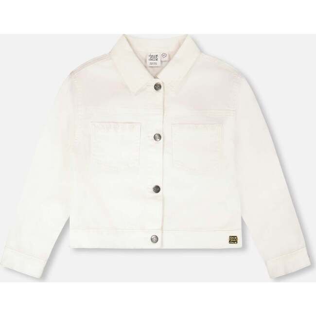 Denim Jacket With Embroidery, White