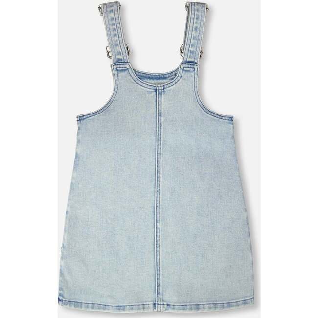 Denim Overall Dress, Light Blue Denim - Dresses - 3