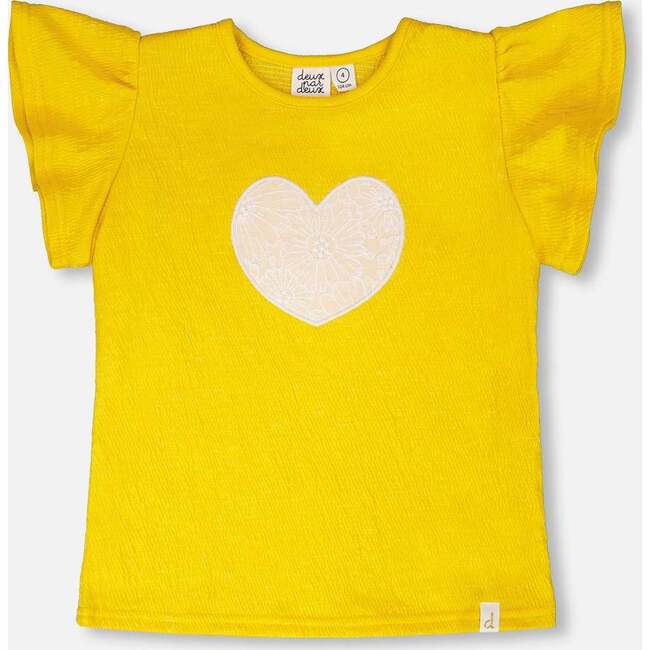 Crinkle Jersey Top, Yellow