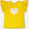 Crinkle Jersey Top, Yellow - T-Shirts - 1 - thumbnail