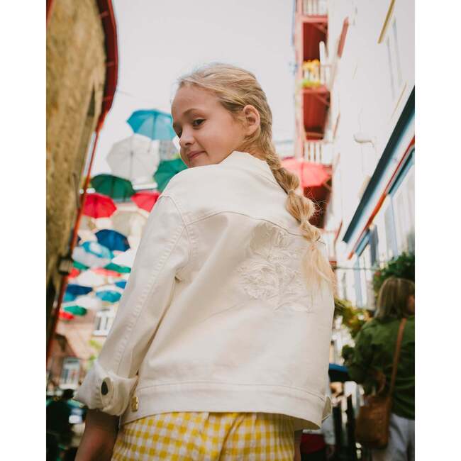 Denim Jacket With Embroidery, White