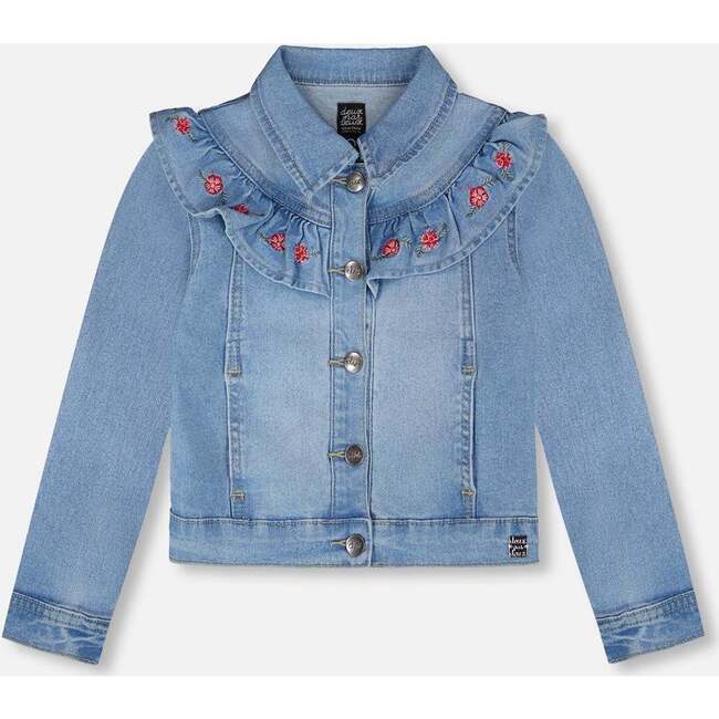 Denim Jacket With Embroidery, Light Blue Denim