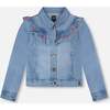 Denim Jacket With Embroidery, Light Blue Denim - Jackets - 1 - thumbnail