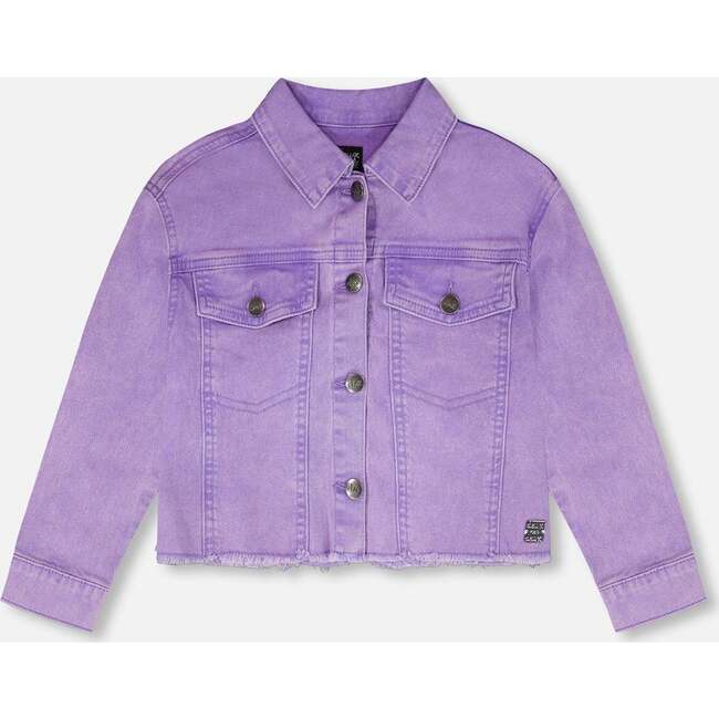 Denim Jacket With Embroidery, Mauve