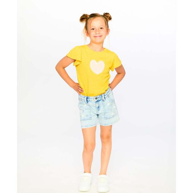 Crinkle Jersey Top, Yellow
