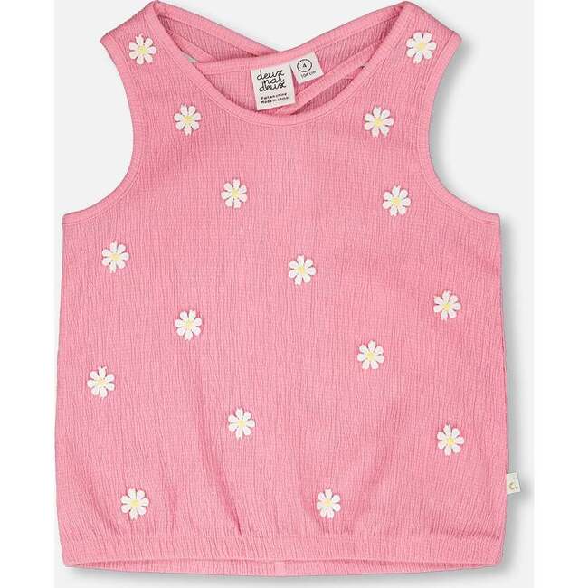 Crinkle Jersey Tank Top, Pink