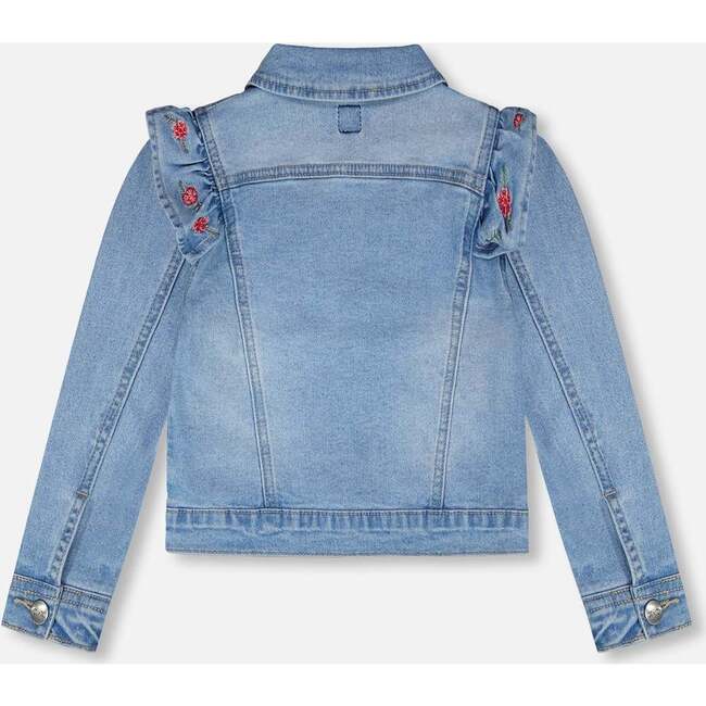Denim Jacket With Embroidery, Light Blue Denim - Jackets - 4