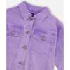 Denim Jacket With Embroidery, Mauve - Jackets - 4