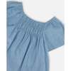 Chambray Top, Blue Chambray - Blouses - 4