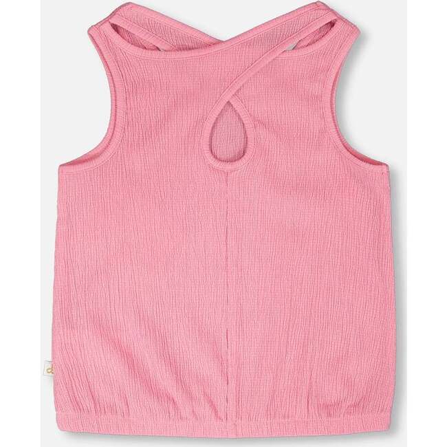 Crinkle Jersey Tank Top, Pink - Tank Tops - 3