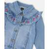 Denim Jacket With Embroidery, Light Blue Denim - Jackets - 5