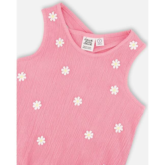Crinkle Jersey Tank Top, Pink - Tank Tops - 4