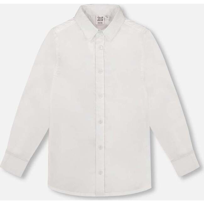 Button Down Long Sleeve Shirt, White