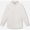 Button Down Long Sleeve Shirt, White - T-Shirts - 1 - thumbnail