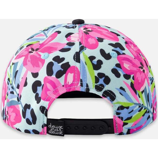 Cap, Blue Floral And Leopard Print