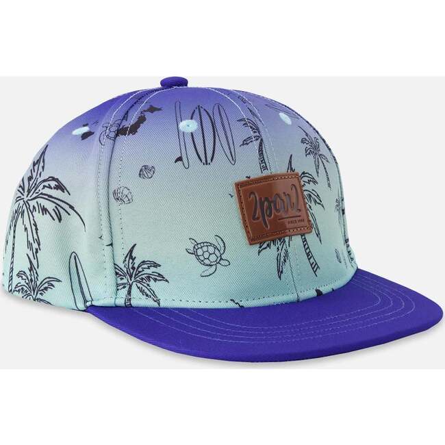 Cap, Blue Beach Print