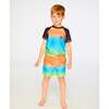 Boardshorts, Orange, Blue And Green Gradient - Swim Trunks - 2