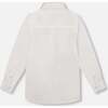 Button Down Long Sleeve Shirt, White - T-Shirts - 3