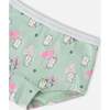 Boyshort Panties (Pack Of 3) Printed Organic Cotton, Green Kitten Print - Underwear - 2 - thumbnail