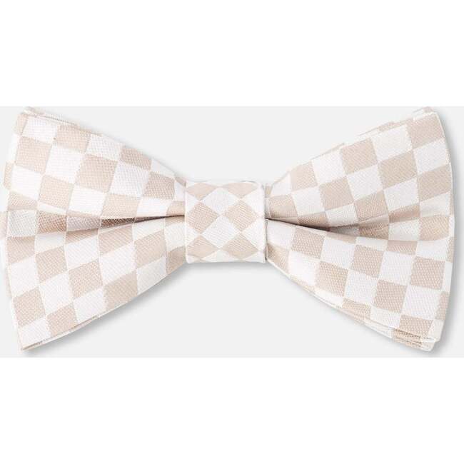 Bow Tie, White And Sand Check