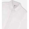 Button Down Long Sleeve Shirt, White - T-Shirts - 4