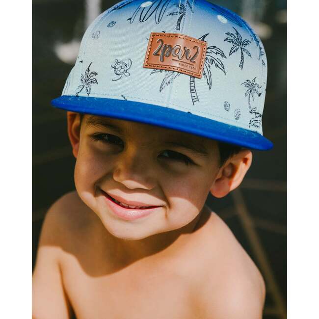 Cap, Blue Beach Print - Sun Hats - 3