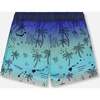 Boardshorts, Ombre Blue Beach Print - Swim Trunks - 4