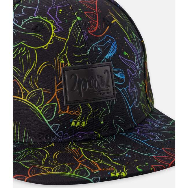 Cap, Black Dinosaur Print - Hats - 4