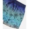 Boardshorts, Ombre Blue Beach Print - Swim Trunks - 5