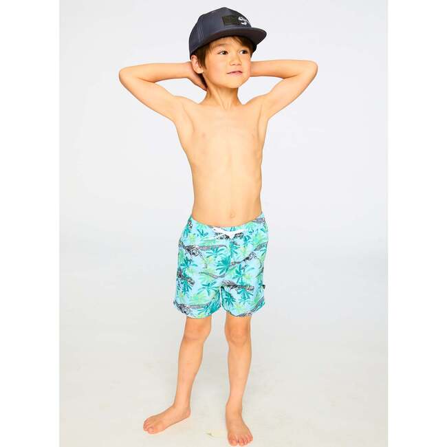 Boardshorts, Blue Skeleton Print - Swim Trunks - 3