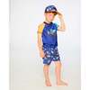 Boardshorts, Blue Printed Trucks - Swim Trunks - 3