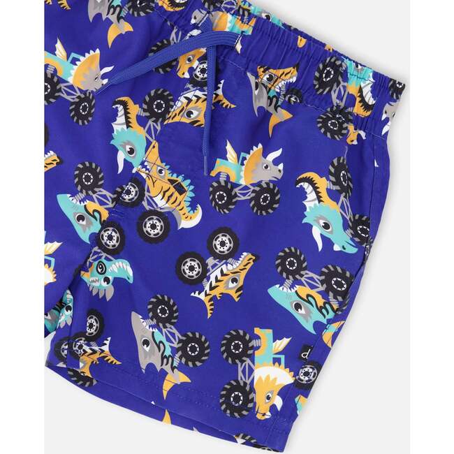 Boardshorts, Blue Printed Trucks - Swim Trunks - 5