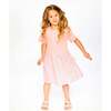 Bi-Material Dress, Peach Pink - Dresses - 2