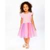 Bi-Material Mesh Dress, Pale Rose - Dresses - 2
