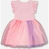 Bi-Material Mesh Dress, Pale Rose - Dresses - 3