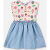 Bi-Material Dress, White Printed With Candies - Dresses - 1 - thumbnail