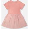 Bi-Material Dress, Peach Pink - Dresses - 3