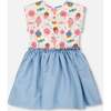 Bi-Material Dress, White Printed With Candies - Dresses - 3