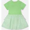Bi-Material Dress, Mint Green - Dresses - 3