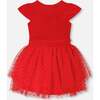 Bi-Material Dress, Red - Dresses - 3