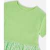 Bi-Material Dress, Mint Green - Dresses - 4