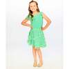 Bi-Material Dress, Bright Mint Green - Dresses - 2