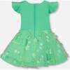Bi-Material Dress, Bright Mint Green - Dresses - 3