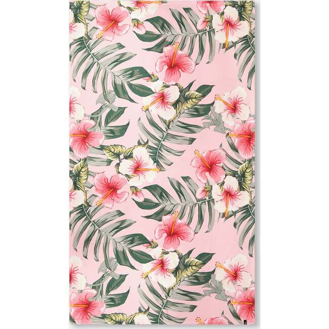 Beach Towel, Pink Hibiscus Print