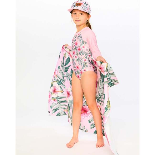 Beach Towel, Pink Hibiscus Print