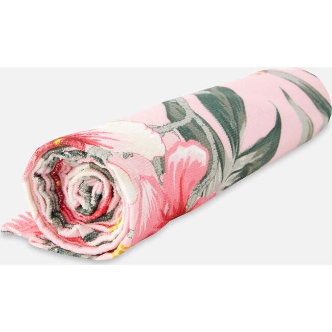 Beach Towel, Pink Hibiscus Print - Beach Towels - 4