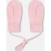 Baby Knit Mittens With Cord Pale Pink, Pale Rose - Gloves - 2