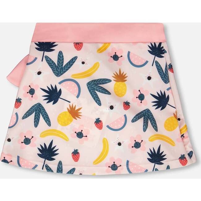 Beach Skirt Cover-Up, Pink Printed Fruits - Cover-Ups - 4