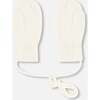 Baby Knit Mittens With Cord, Off White - Gloves - 3